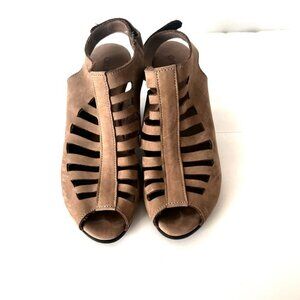 ARCHE EXOR women sandals taupe Nubuck Cage Heel Slingback